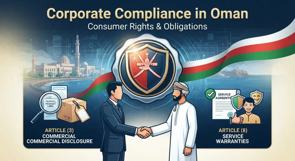 Corporate Compliance and Consumer Rights Infographic in Oman