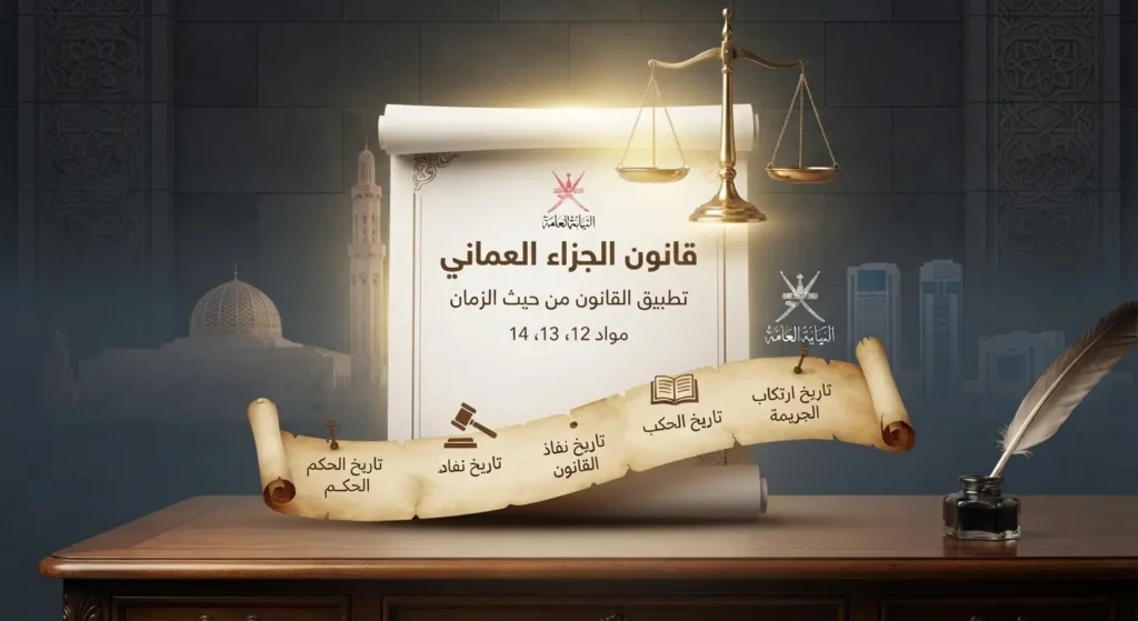 قانون الجزاء العماني وتطبيق القانون من حيث الزمان والمواد 12 و13 و14